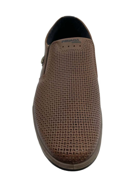 Ανατομικά Δερμάτινα Ανδρικά Slip-On Καφέ