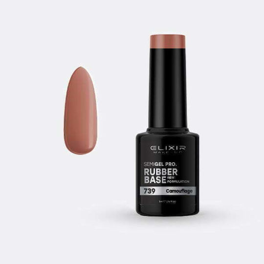 Elixir Camouflage 739 Base Coat για Ημιμόνιμα Βερνίκια Rubber 8ml