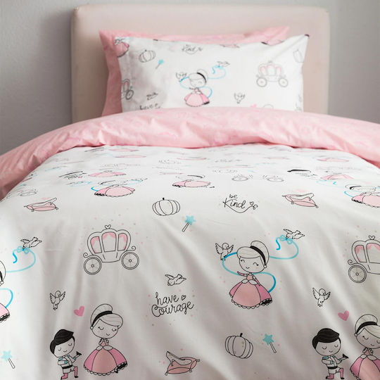 Vesta Home Σετ Σεντόνια Μονά Βαμβακερά Kids Cindy Λευκό 170x260cm 3τμχ