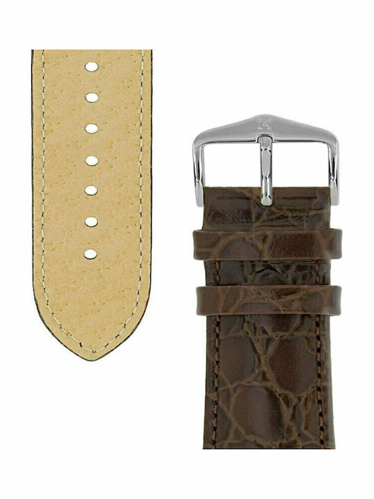 Hirsch Crocograin Long Δερμάτινο Λουράκι Μαύρο 22mm