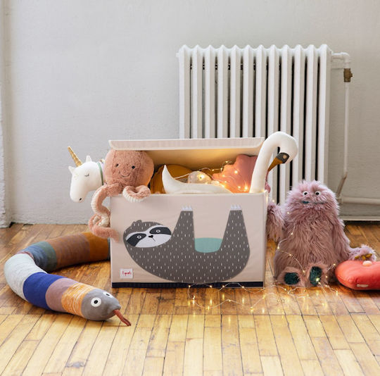 3 Sprouts Kids Fabric Foldable Toy Storage Box Sloth Gray 61x37x38cm