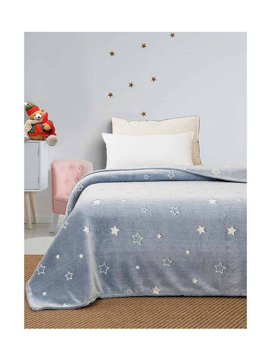 Sunshine Blanket Fleece Stars Glowing Blue 160x220cm