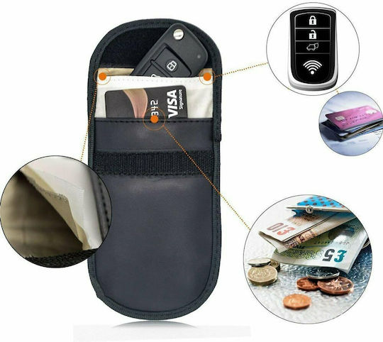 Leatherette Car Key Cover Case for 14cmx10cm Black