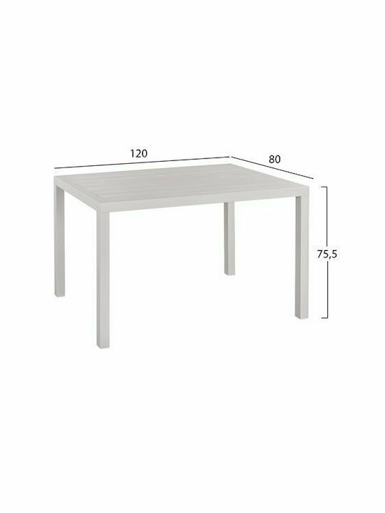 Tisch Stabil Sahira White 120x80x75cm