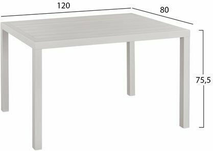 Маса Алуминиево Стабилна Sahira White 120x80x75бр