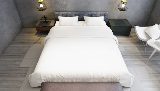 Oxford Home BS-045 Σετ Διπλό 4τμχ 210x250εκ. Λευκό