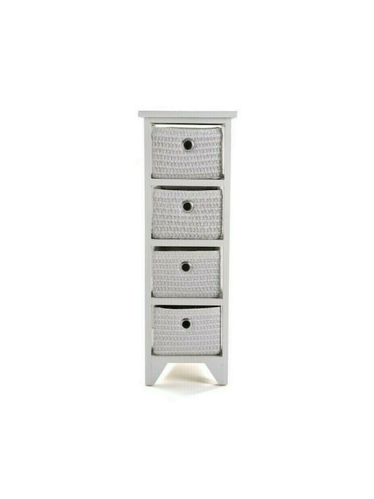 Oxford Storage Drawers with 4 Drawers Λευκή L25xW30xH72cm