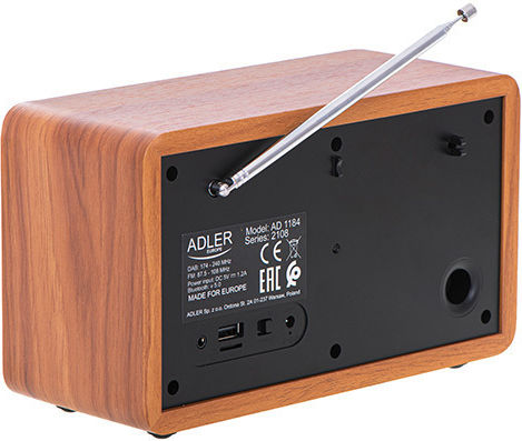 Adler AD1184 Επιτραπέζιο Ραδιόφωνο Ρεύματος DAB+ με Bluetooth και USB Καφέ