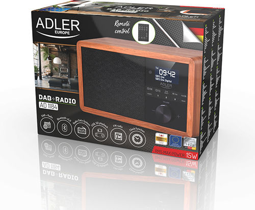 Adler AD1184 Επιτραπέζιο Ραδιόφωνο Ρεύματος DAB+ με Bluetooth και USB Καφέ