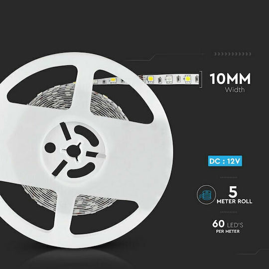 V-TAC Αδιάβροχη Ταινία LED 12V Φυσικό Λευκό Φως 5m Τύπου SMD5050