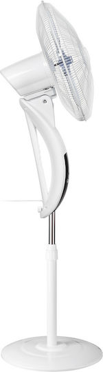 Teesa Ανεμιστήρας Ορθοστάτης 50W Διαμέτρου 44cm με Τηλεχειριστήριο Λευκός
