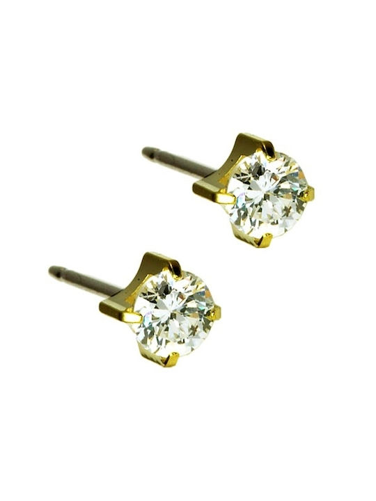 Blomdahl Earrings Titanium Gold Plated with Stones