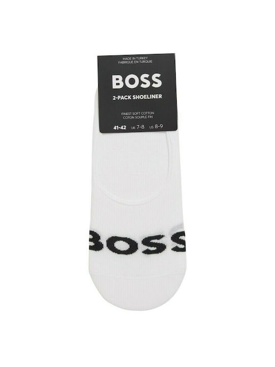 Hugo Boss Men's Solid Color Socks White 2Pack