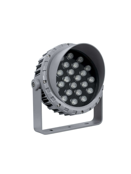 GloboStar Flood-Mena Außenstehlampe LED Wall Washer 24W mit Warmweißem Licht IP65 Silber