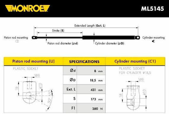 Monroe Trunk Shock for Volkswagen Polo