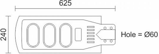 Spot Light Ηλιακό Φωτιστικό Δρόμου 60W 4200lm Ψυχρό Λευκό 6000K με Τηλεχειριστήριο