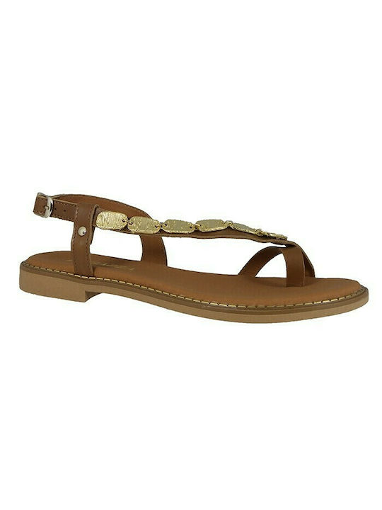 Ragazza Women's Flat Sandals in Tabac Brown Color