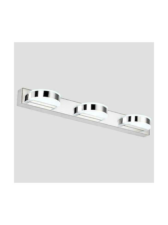 Eurolamp Modern Wall Lamp with Integrated LED and Warm White Light Silver Width 50cm