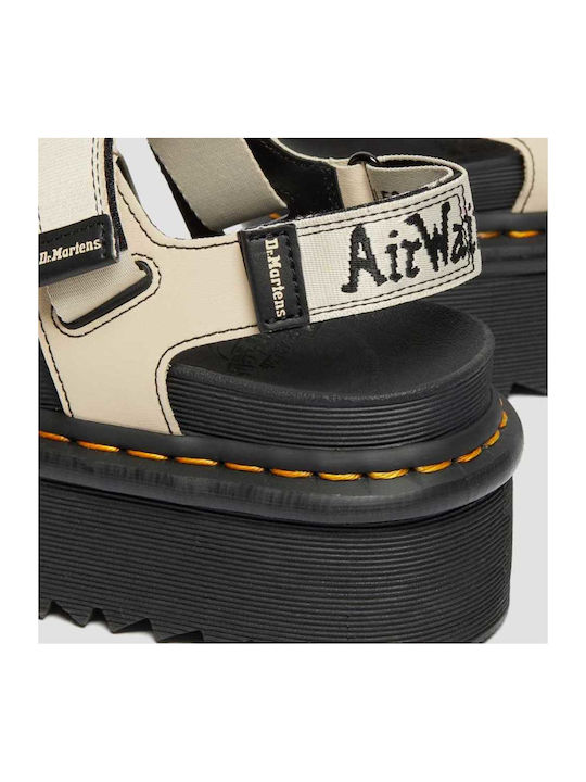 Kimber Webbing Δερμάτινα Γυναικεία Σανδάλια Flatforms Warm Sand