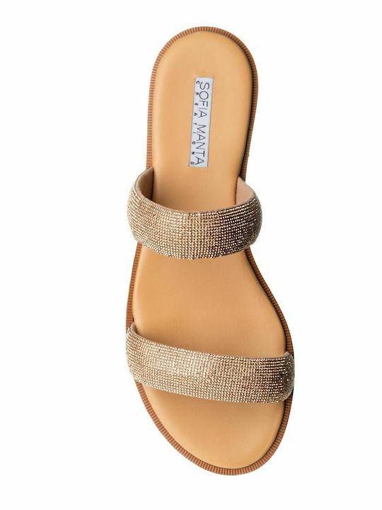 -K22 Leder Flache Sandalen für Damen Peach