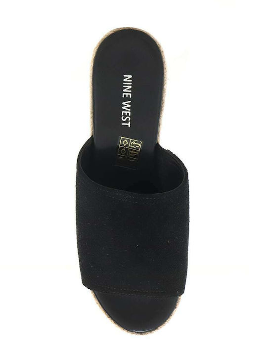 Ereiley Women's Suede Platform Espadrilles Black