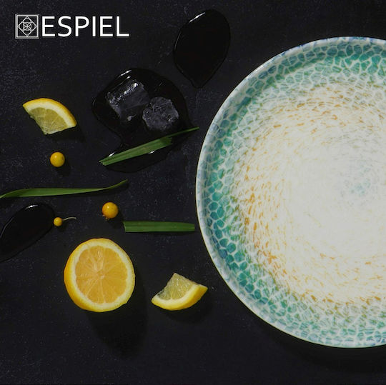 Espiel Lizard Plate Soup made of Porcelain Gray with Diameter 20cm