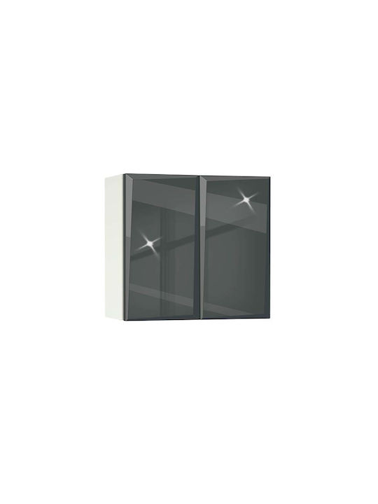 80 Wall Cabinet Γκρι L80xW30xH72cm