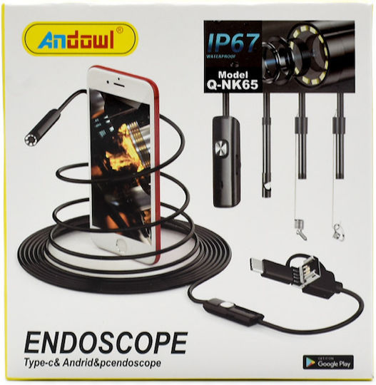 Andowl Endoscope Camera 2560x1920 pixels for Mobile with 3.5m Cable