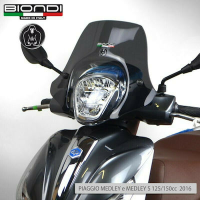 Biondi Getöntes Visier Motorrad Rauchgrau Dunkel 34x41cm für Piaggio Medley 125 / Medley 150 2016-2018 8061280