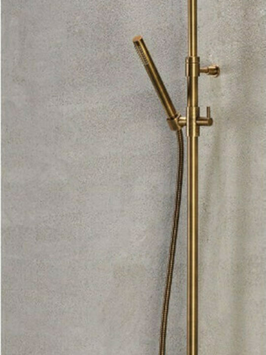 Armando Vicario Slim Adjustable Shower Column with Bathtub Mixer 76-137cm Bronze