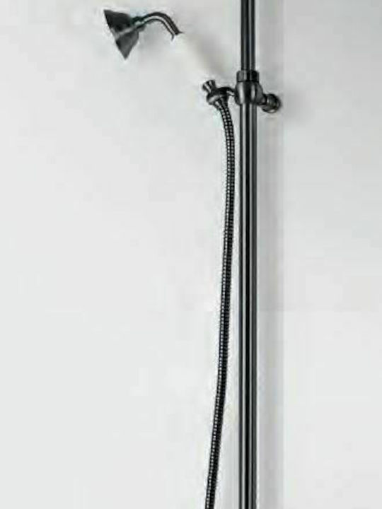 Bugnatese Oxford Ρυθμιζόμενη Στήλη Ντουζ με Μπαταρία 92-125cm Μαύρη