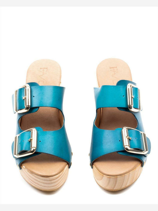 Maro 03 Leather Sandals Blue