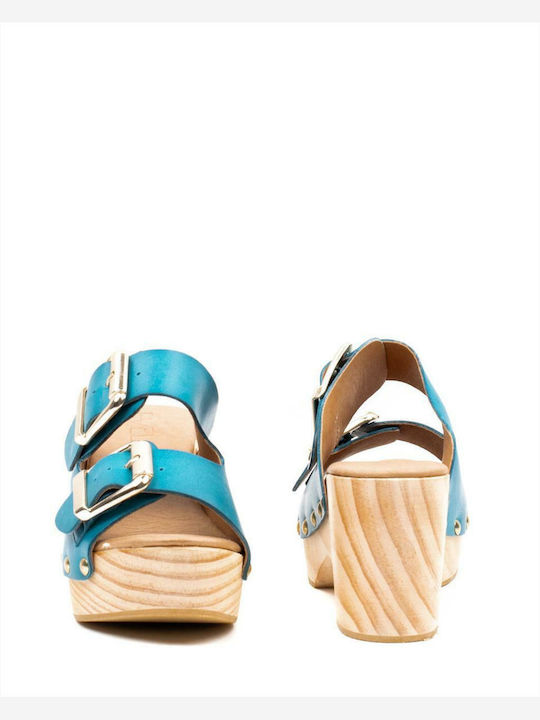 Maro 03 Leather Sandals Blue