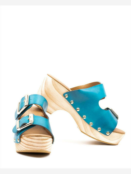 Maro 03 Leather Sandals Blue