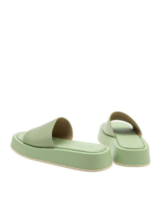 Leather Women's Flat Sandals Mint