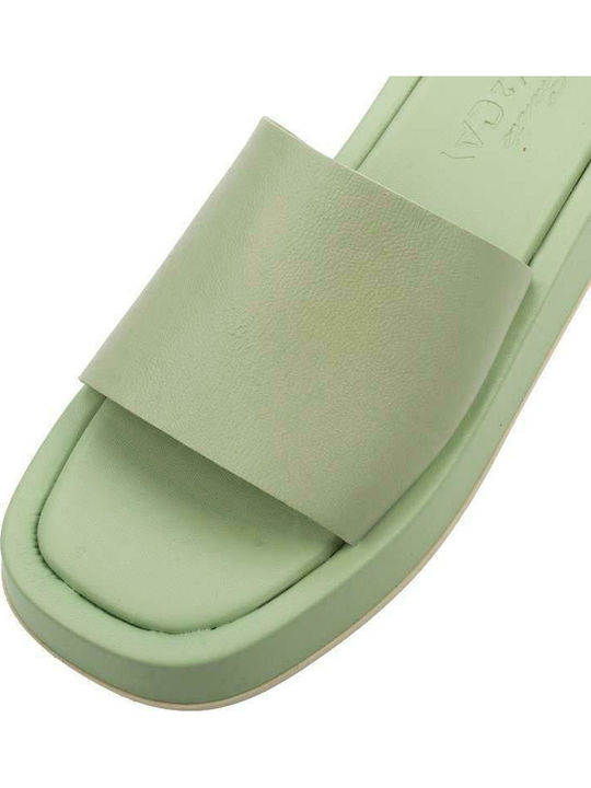 Leather Women's Flat Sandals Mint