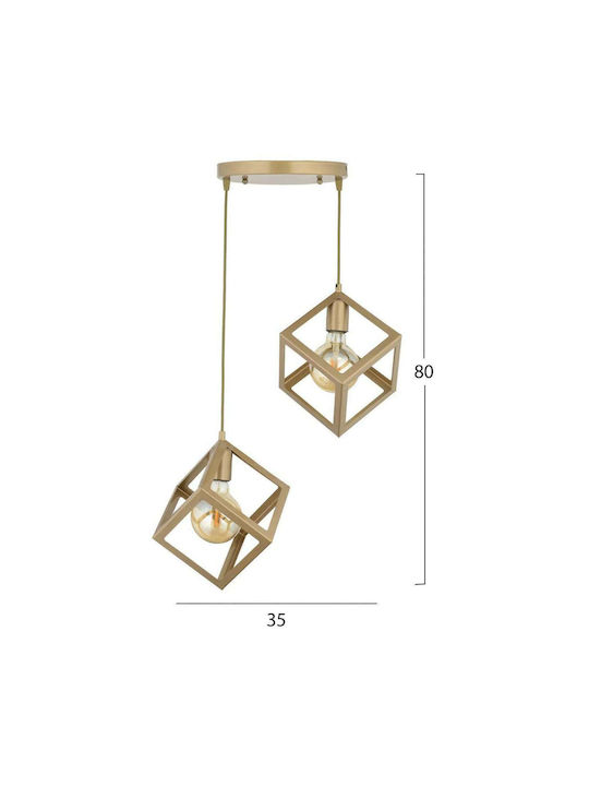 Freebox Pendant Light for Socket E27 Gold 35x80cm