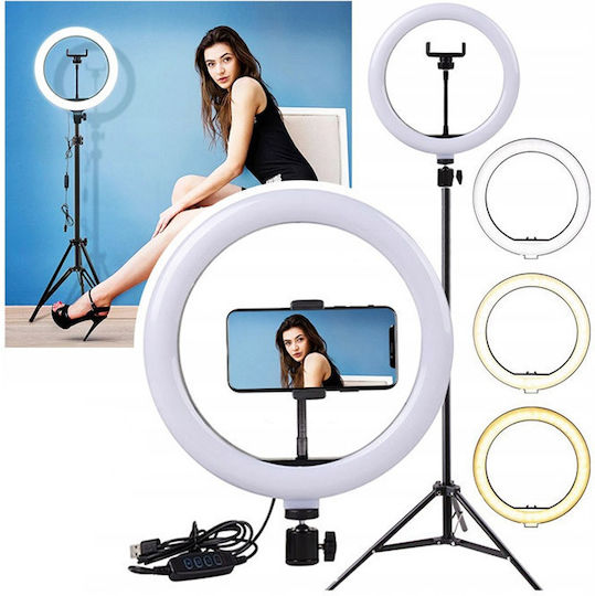 SPM F-260 Ringlicht 26cm mit Schreibtischstativ und Handyhalter