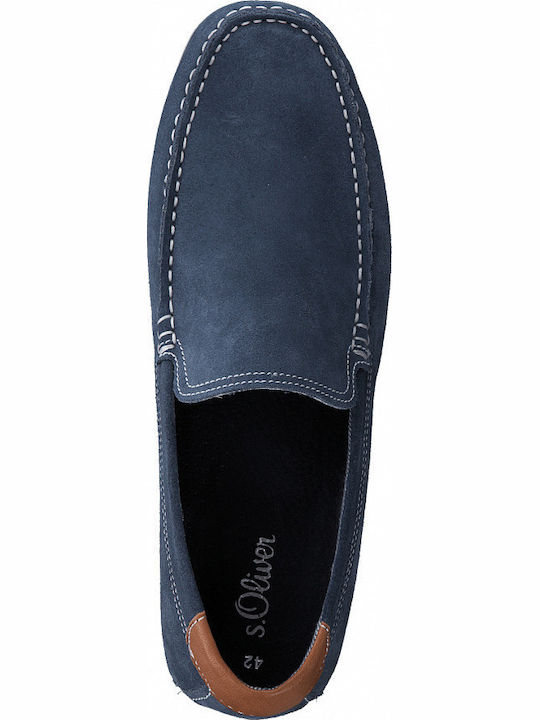 Leder Herren Mokassins in Blau Farbe