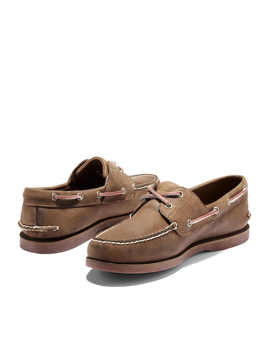 Δερμάτινα Ανδρικά Boat Shoes σε Ταμπά Χρώμα