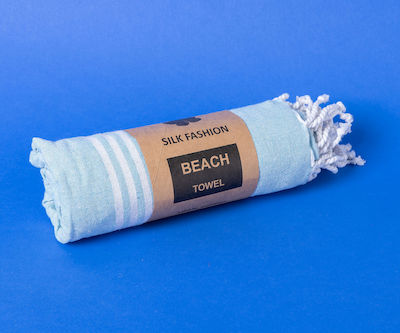 Silk Fashion Pestemal SF1751 Beach Towel Cotton Ciel with Fringes 180x90cm.