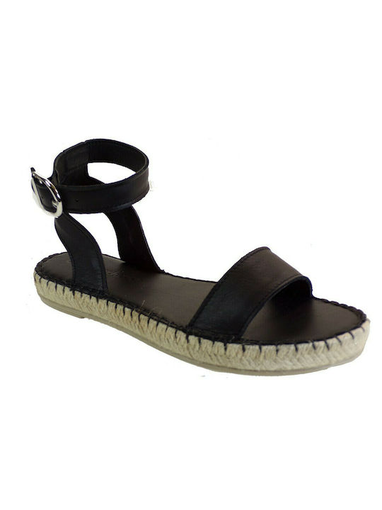 Commanchero Original Women's Flat Sandals with Strap in Black Color