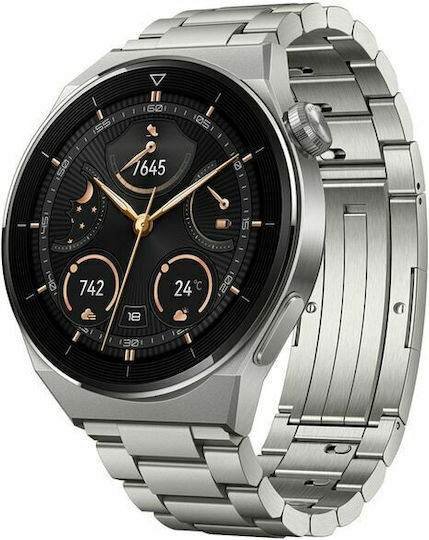 Huawei Watch GT 3 Pro Titanium 46mm Waterproof with Heart Rate Monitor (Titanium)