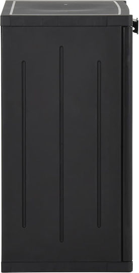 Double-leaf Polypropylene Outdoor Storage Cabinet with 2 Shelves Black 65x45x88 cm