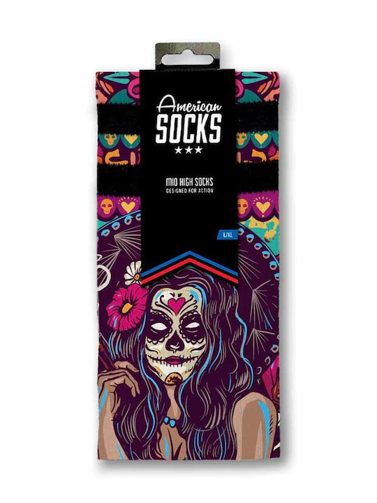 American Socks Día De Los Muertos Чорапи с Дизайн Многоцветни 1Пакет