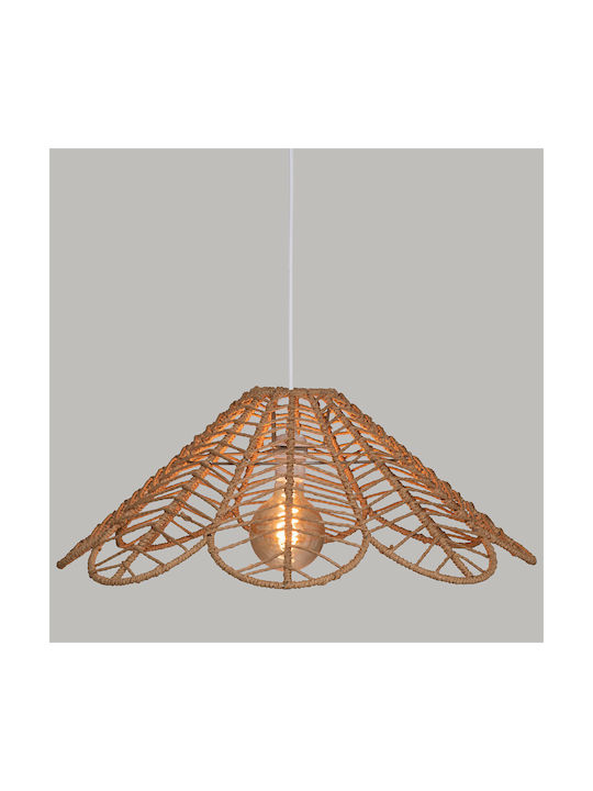 Adjustable Pendant Light Beige Bell with Socket E27 58x58x22cm