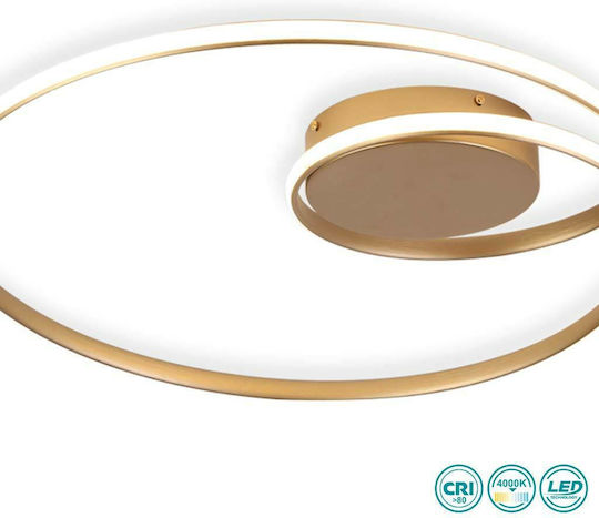 Sun Light Penda Πλαφονιέρα Οροφής 60εκ. Χρυσή με Ενσωματωμένο LED