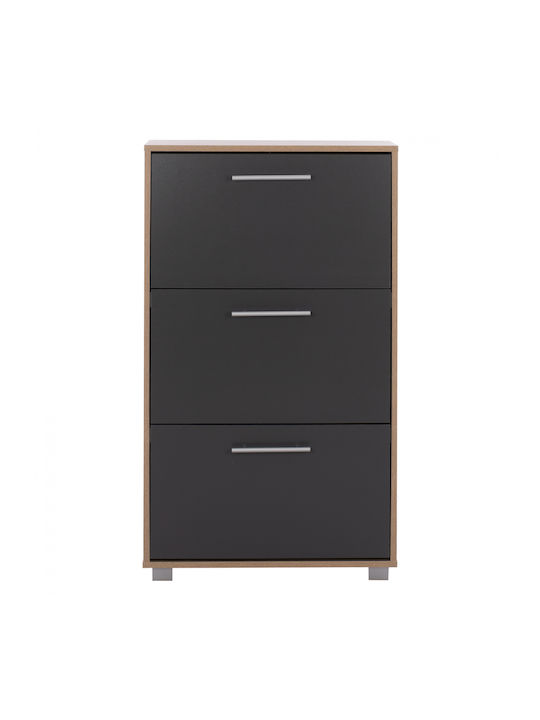 Suport pentru pantofi Davina cu 3 Rafturi Sonama / Grey L62xW24xH110cm