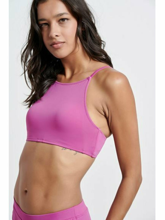 High Neck Bikini Top Ροζ