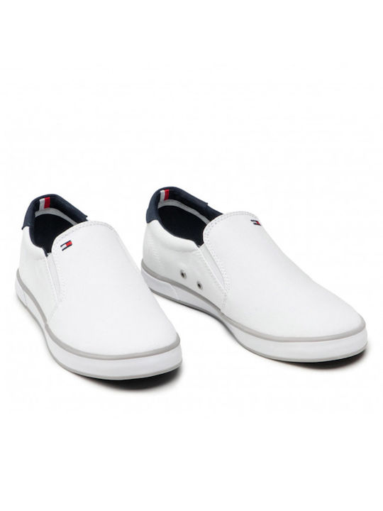 Tommy Hilfiger Harlow 2D Iconic Πάνινα Ανδρικά Slip-On Λευκά